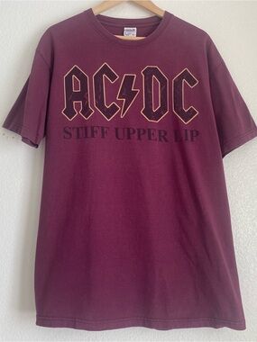 Vintage AC/DC "Stiff Upper Lip" Maroon Band Tee